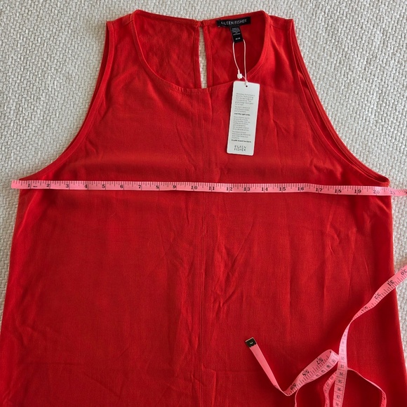 NWT Eileen Fisher M Red Maxi dress sleeveless slit summer wedding quest luxury - Picture 10 of 12